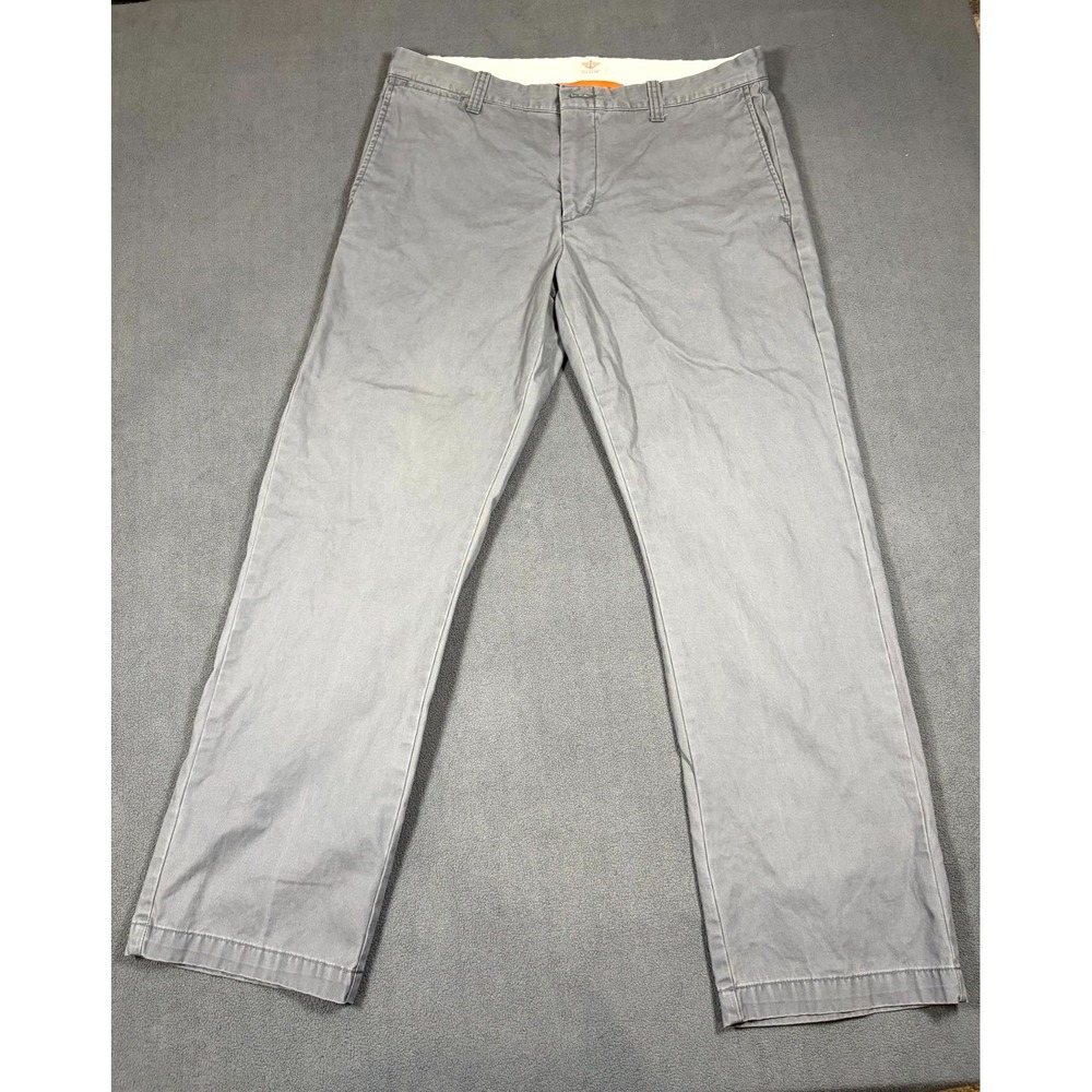 Dockers Chino Pants Men's 34x30 Gray Comfort Mid Rise Slash Pockets Straight Leg